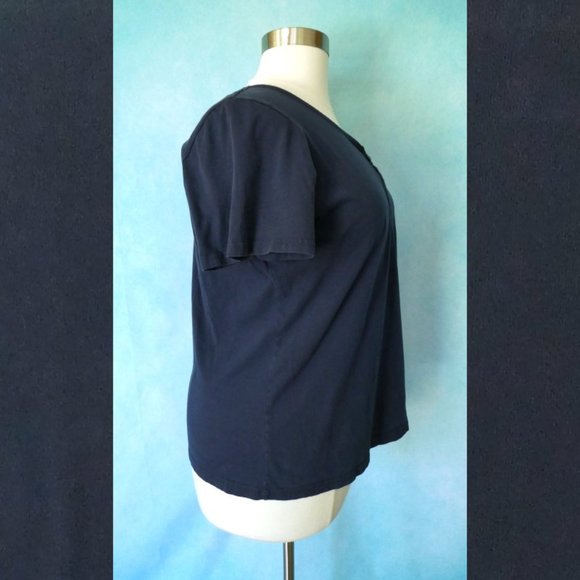 Roaman's Navy Blue Henley Tee Size 22/24 1X - Picture 6 of 8